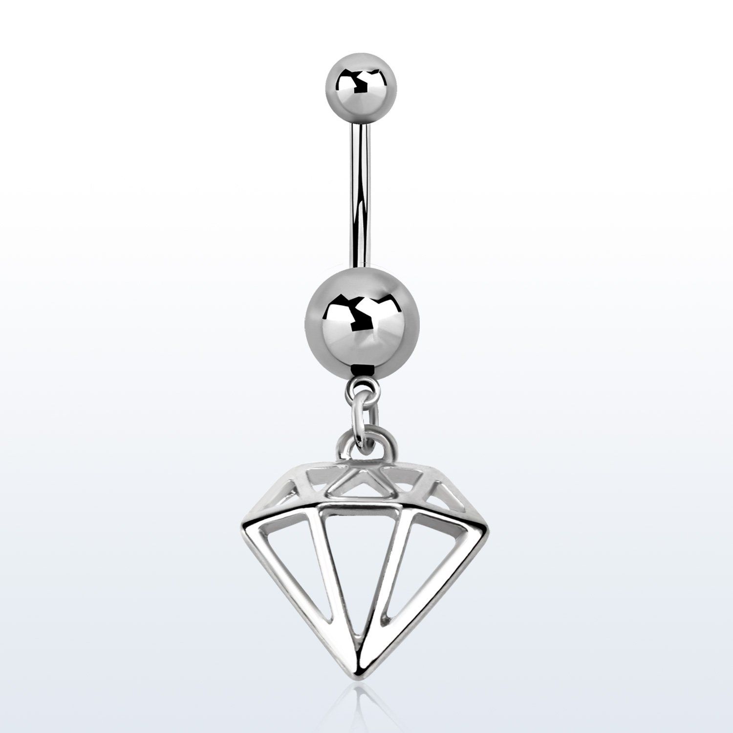 msd575 piercing ombligo acero quirurgico bola acero liso 5 8mm figura diamante distribuidor