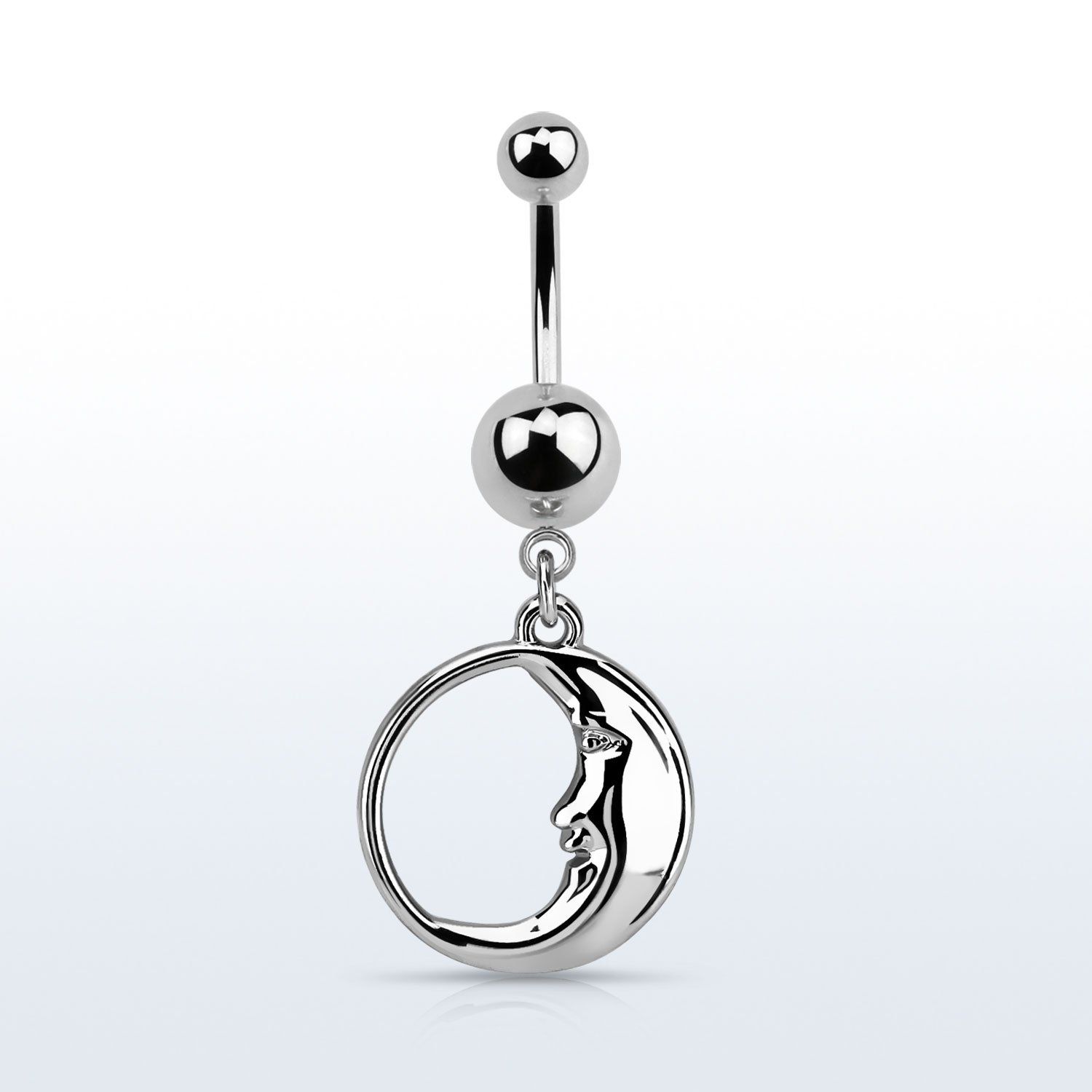 msd733 banana ombligo acero quirurgico bola acero lisa 5 8mm luna durmiente distribuidor mayorista