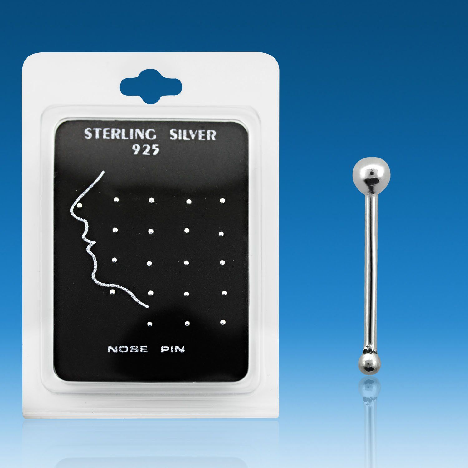nbsvpk pack display 20 piercing nariz hueso plata esterlina 925 0 6mm bola plata lisa 1 5mm mayorista