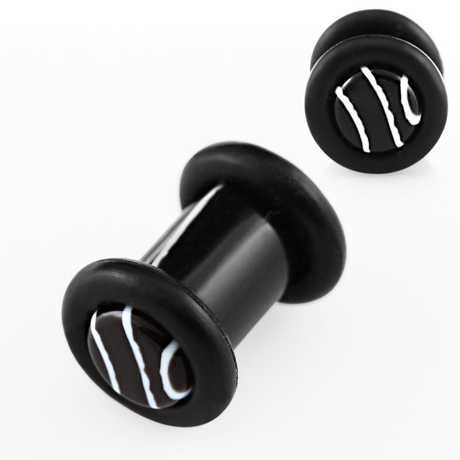 pgmb4 dilatacion plug flare unico acrilico negro logo marmol anillo torico 5mm venta