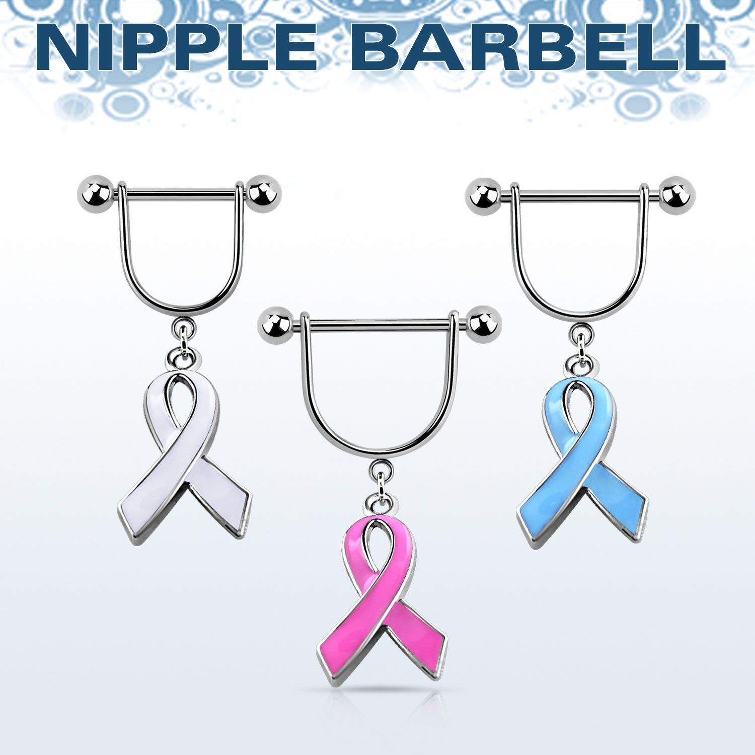 snpod7 barbell pezon estribo acero quirurgico bolas 5mm cinta pintada distribuidor mayorista