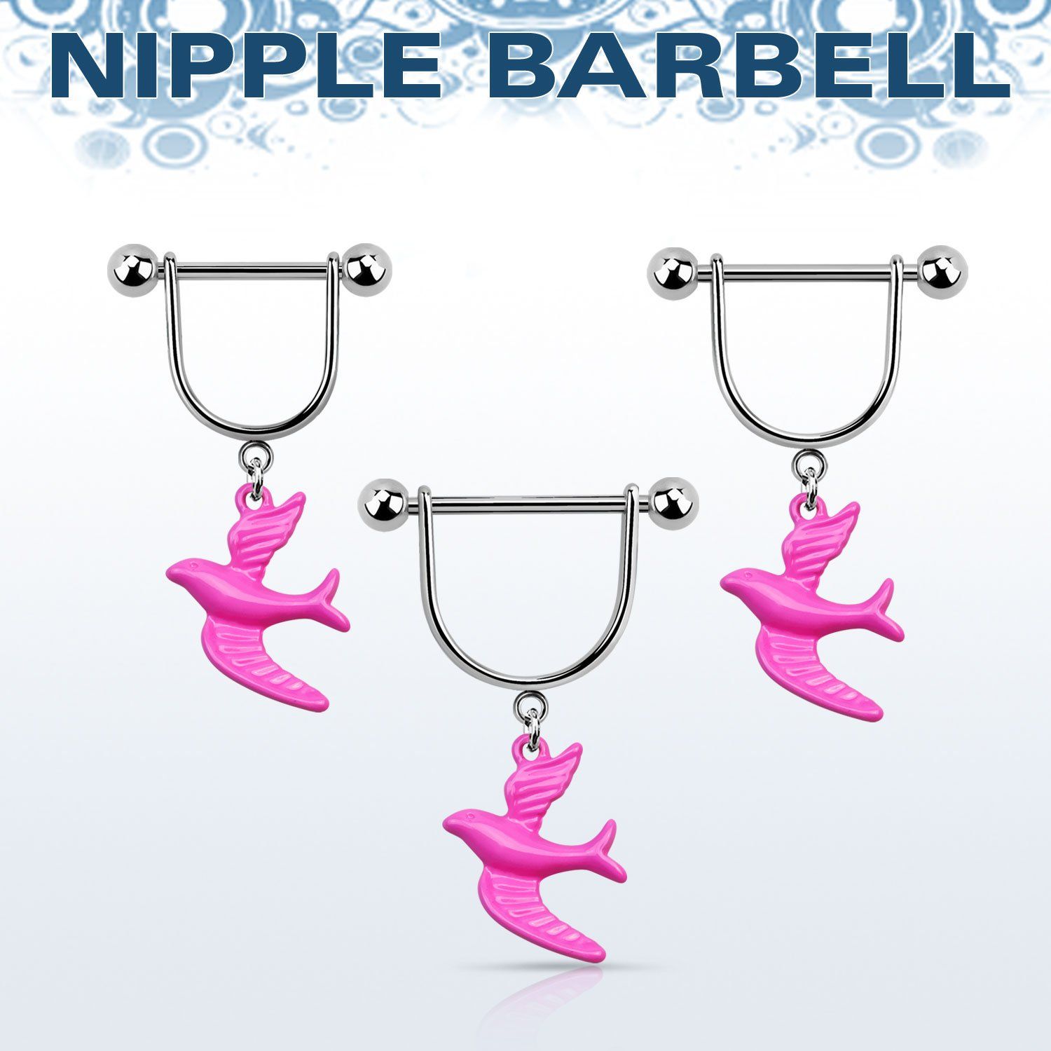 snpod8 barbell pezon estribo acero quirurgico bolas 5mm paloma pintada mayorista