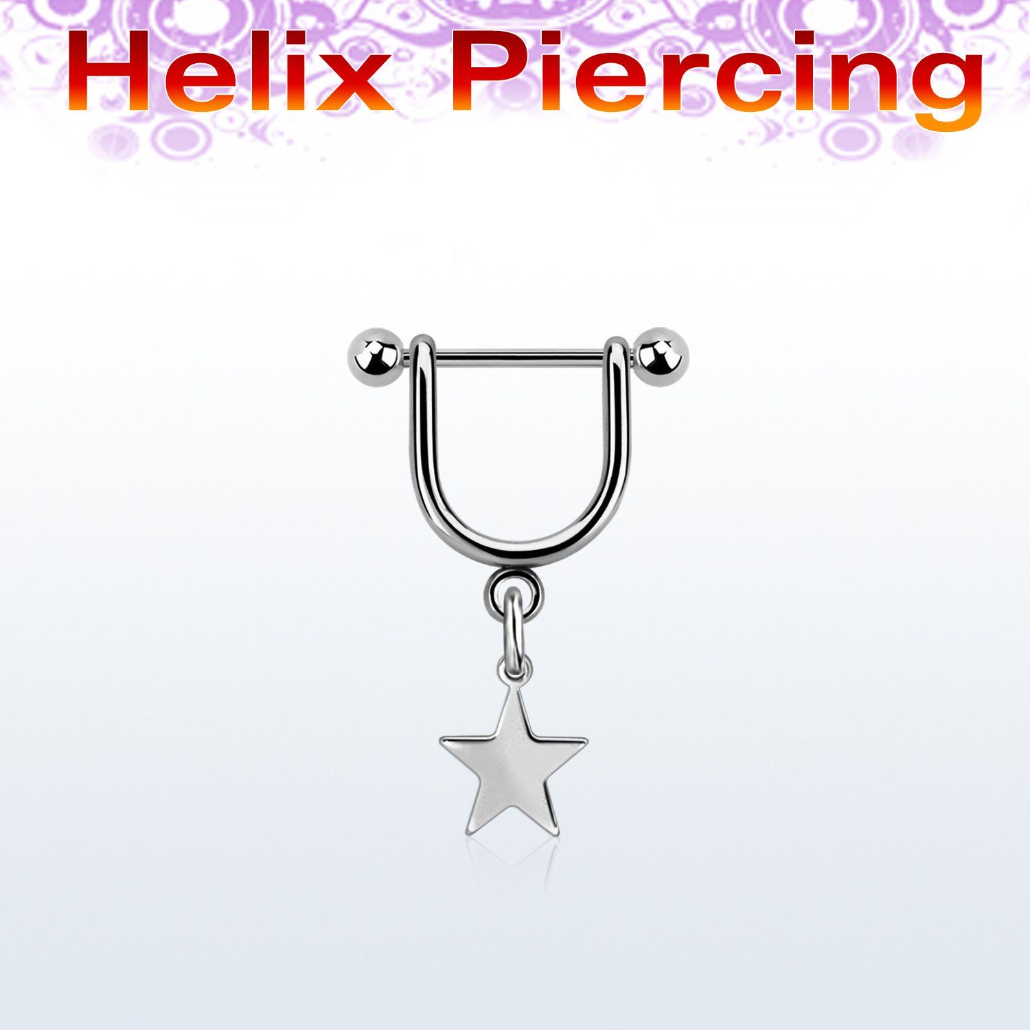 steel helix stirrup w a dangling plain steel star