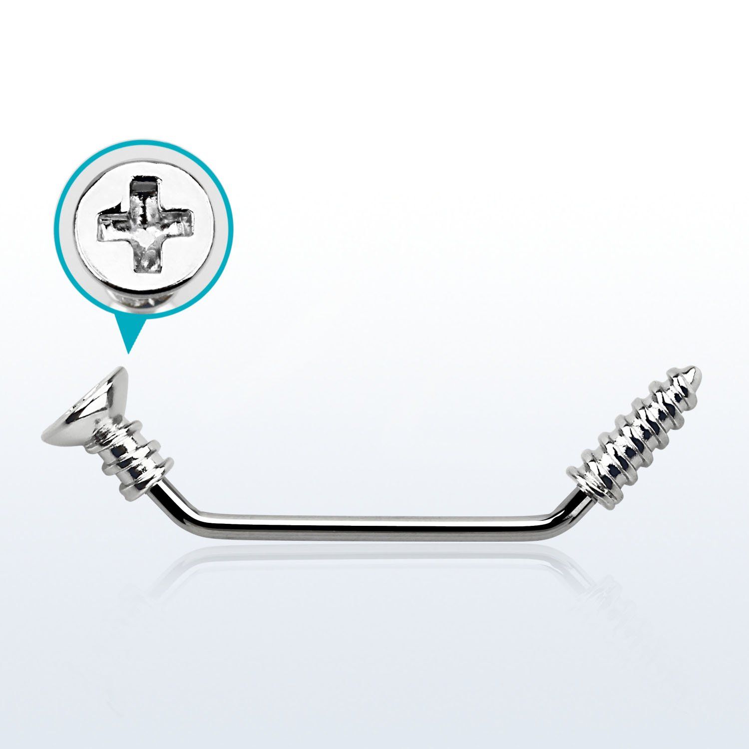 subscw barbell superficial industrial acero quirurgico 45 grados tornillo estrella rosca 14g rosca mayorista