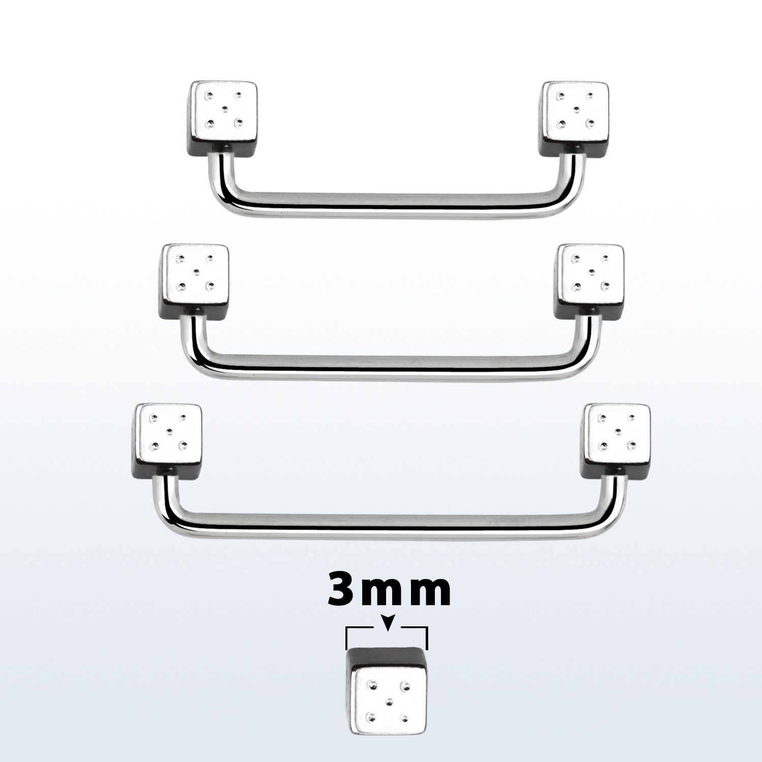 suddi3 barbell superficial industrial acero quirurgico 90 grados dados 3mm distribuidor