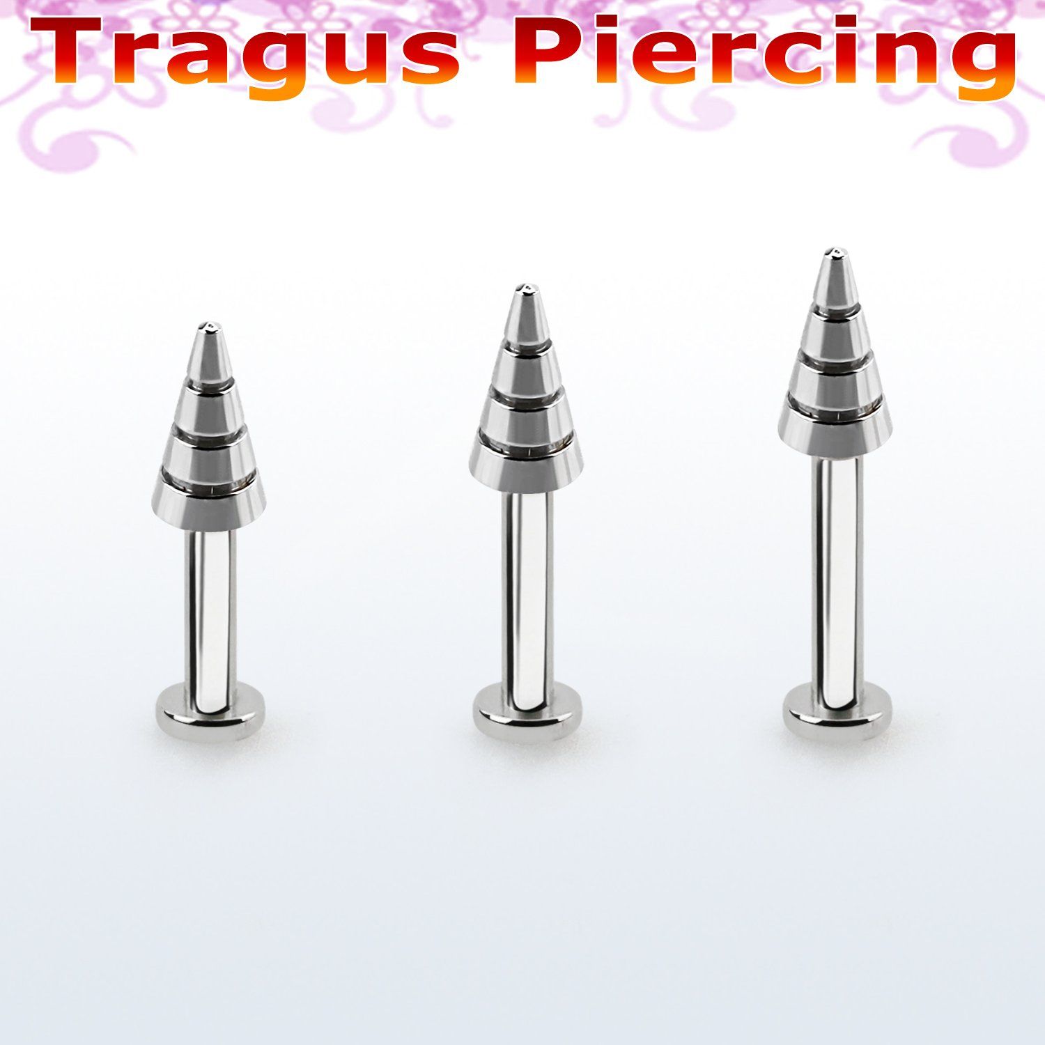 tlbcn4b labret tragus acero 316l base redonda 2 5mm tragus piercing cono 4mm perforado venta