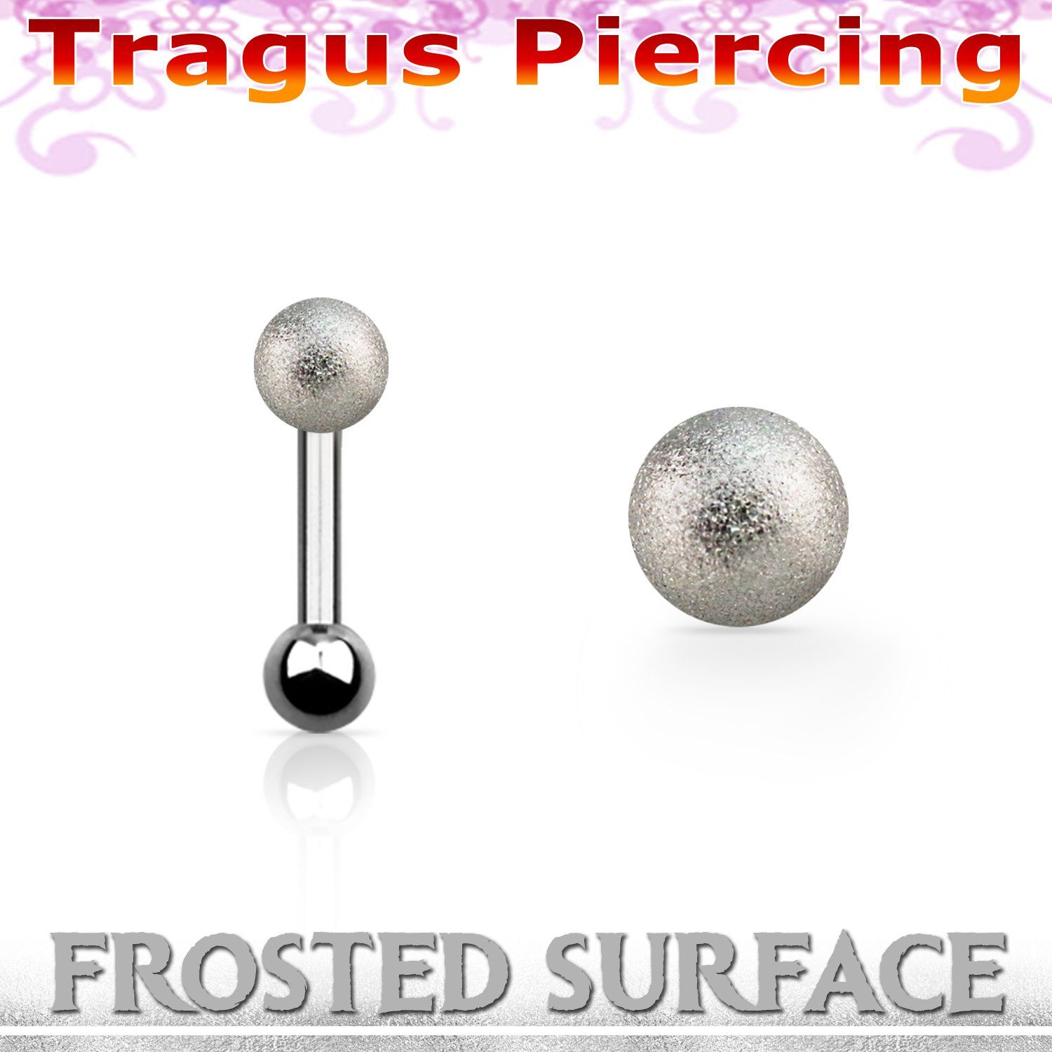 trg35 barbell tragus acero quirurgico bola acero esmerilado 4mm bola acero liso 3mm 6mm mayorista