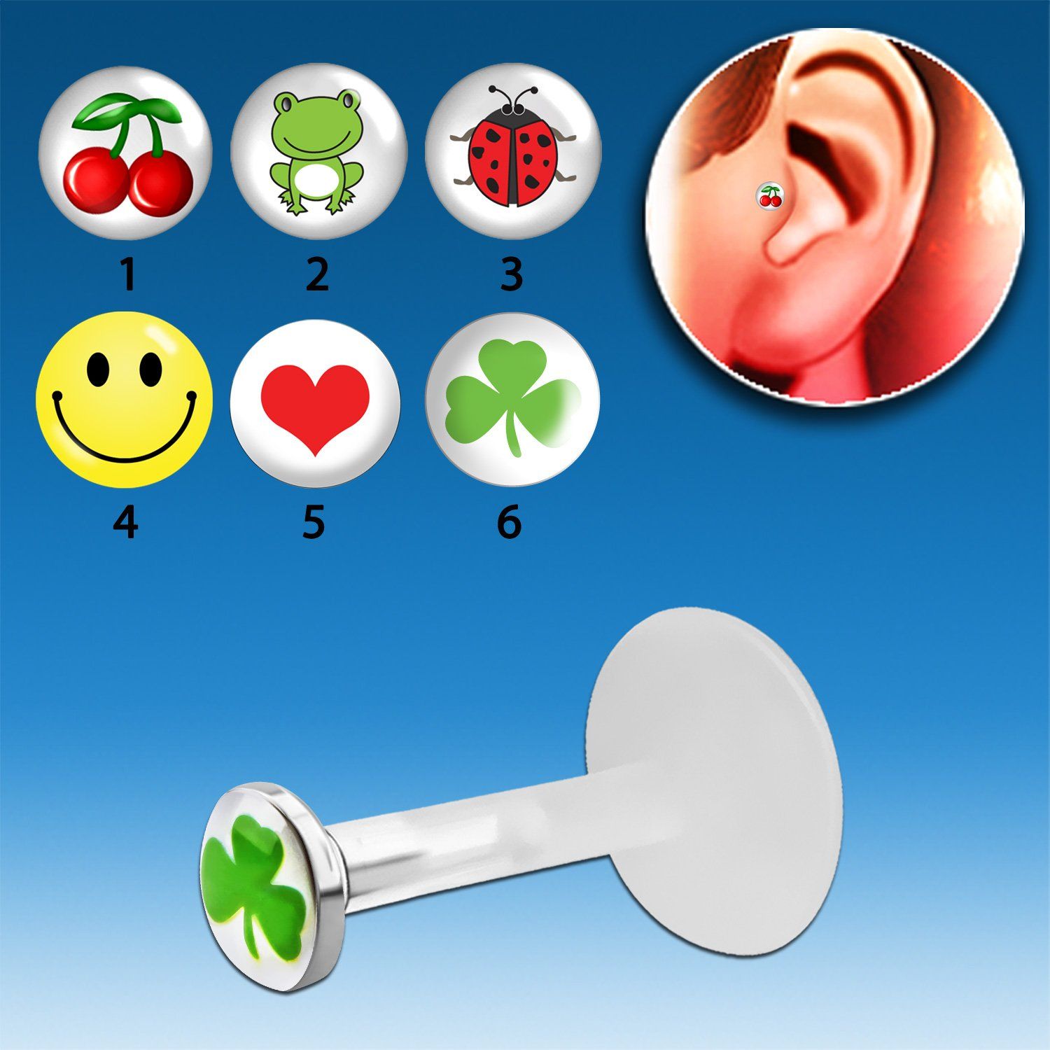 trgl1 piercing tragus bio flex presion plata esterlina 3mm logos variados venta