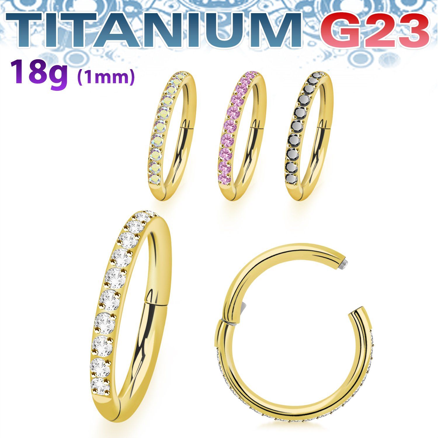 usgshs10t pvd titanium hinged segment ring 18g outward cz