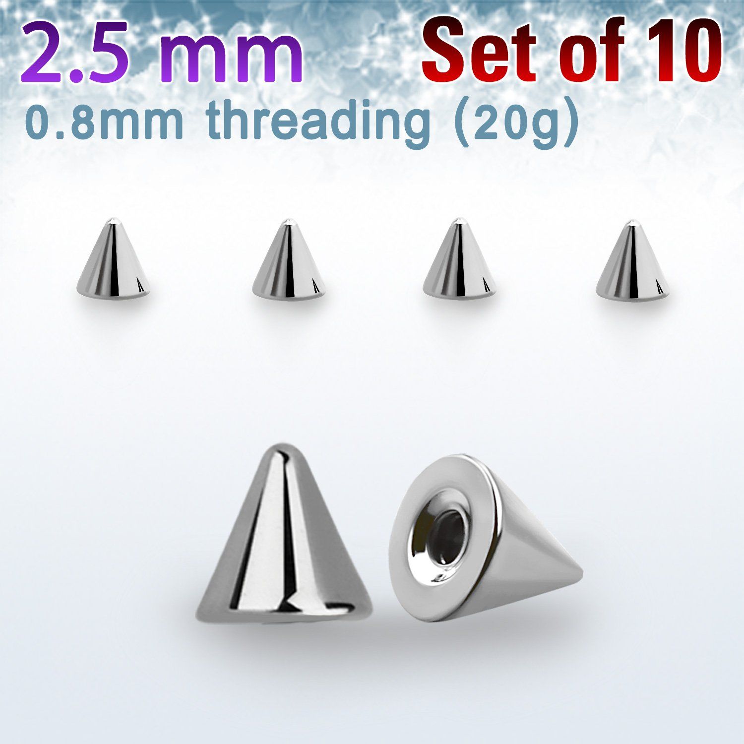 xcn25xs pack 10 bolas acero quirurgico 2 5mm rosca distribuidor