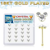 18bmos20 18k gold plated silver nose bones round crystals