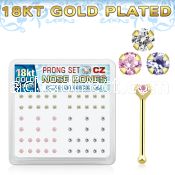 18bz2xm silver nose bones w 18k gold plating 2mm czs