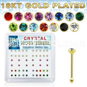 18nbbxm silver nose bone with 1 5mm crystal 18k gold plating