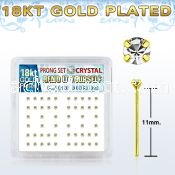 18nypxc silver nose stud w 1 5mm crystal 18k gold plating
