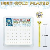 18nyzbc silver nose stud w 18k gold plating 1 5mm cz stone