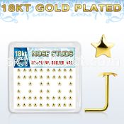 18sxvsar box w gold plated silver nose studs w star top