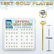 18y19xc gold silver bend it nose studs with 2 5mm clear crystal