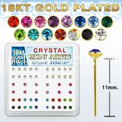 18y19xm gold silver bend it nose studs with 2 5mm crystal