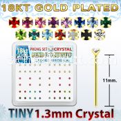 18yp6xm gold silver bend it nose studs w 1 25mm prong crystals