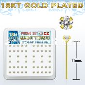 18yz25xc gold silver bend it nose studs w 2 5mm clear prong cz
