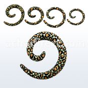 accof acrylic spiral coil taper with snake skin design