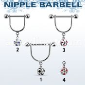 afrsnp6 steel nipple stirrup w 6mm dotted multi crystal ball