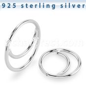 agsea20 925 sterling silver seamless nose ring moon