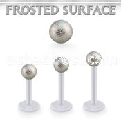 albfo4 bio  flex labret w 4mm steel ball w a frosted surface