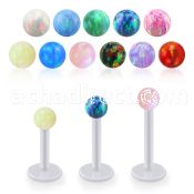 albop3 bio  flex labret w 3mm synthetic opal ball