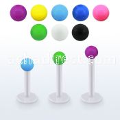 albsab25 bio  flex labret w 2.5mm acrylic ball in solid color