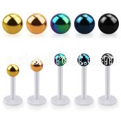 albtb3 bio  flex labret with 3mm pvd plated steel ball