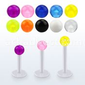 albuvb3 bio  flex labret w 3mm acrylic uv ball
