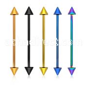 bbeitcn anodized 316l steel industrial barbell with 4mm cone