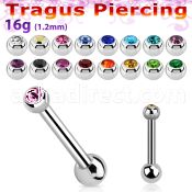 bber57 316 steel tragus barbell with a tiny 2 5mm jewel balls