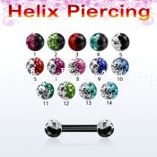bbert23e anodized 316l steel helix brow barbell w 2 color ball
