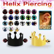 bbert68 anodized cartilage piercing crown w 3mm multi jewel ball