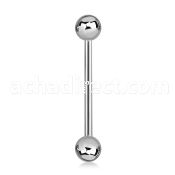 bbg 1 6mm 316l steel tongue barbell with two 6mm balls