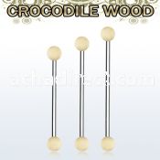 bbincr5 organic industrial barbell w 5mm crocodile wood balls