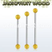 bbinjf5 organic industrial barbell w 5mm jack fruit wood balls