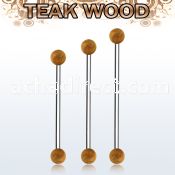 bbinte5 organic industrial barbell w 5mm teak wood balls