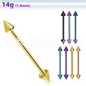 bbitcn4 anodized 316l steel industrial barbell with 4mm cone