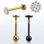 bbmtj9 tongue barbell w 6mm multi crystal top no resin cover