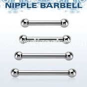 bbnpss surgical steel nipple barbell with two 3mm balls