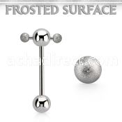bbspnfo steel spinner tongue barbell w 2 3mm frosted steel balls