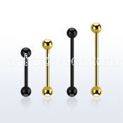 bbt20 anodized 316l steel barbell, 20g w 3mm balls