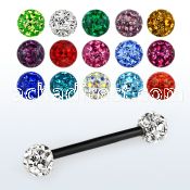 bbt2fm anodized 316l steel nipple barbell w ferido w resin