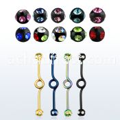 bbtck anodized 316l steel industrial loop barbell w 5mm ball