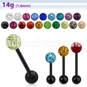 bbtfr6s anodized steel barbell 14g 6mm ferido ball 5mm ball