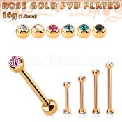 bbttjb25 rose gold steel eyebrow barbell w tiny 2.5mm jewel balls