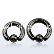 bcrt2 black pvd 316l steel ball closure ring w 10mm ball